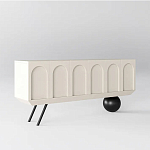 Дизайнерский комод с фактурным фасадом и чёрной ножкой в форме шара Samanta варинант исполнения - 1 | Loft Concept в Твери