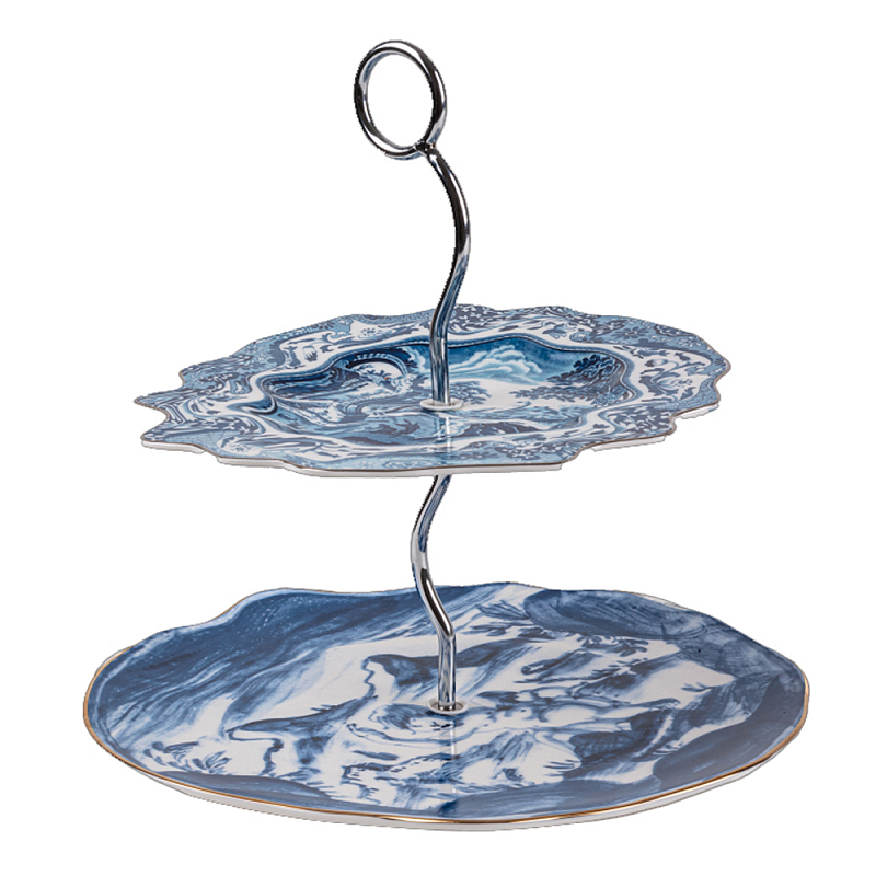 Сервировочная подставка Seletti Cake Stand Белый Синий Сервировочная подставка Seletti Cake Stand Белый Синий в Твери | Loft Concept