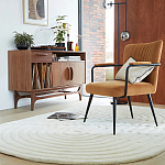 Кресло бархатное с подлокотниками на металлическом каркасе Oriel Retro Armchair варинант исполнения - 6 | Loft Concept в Твери