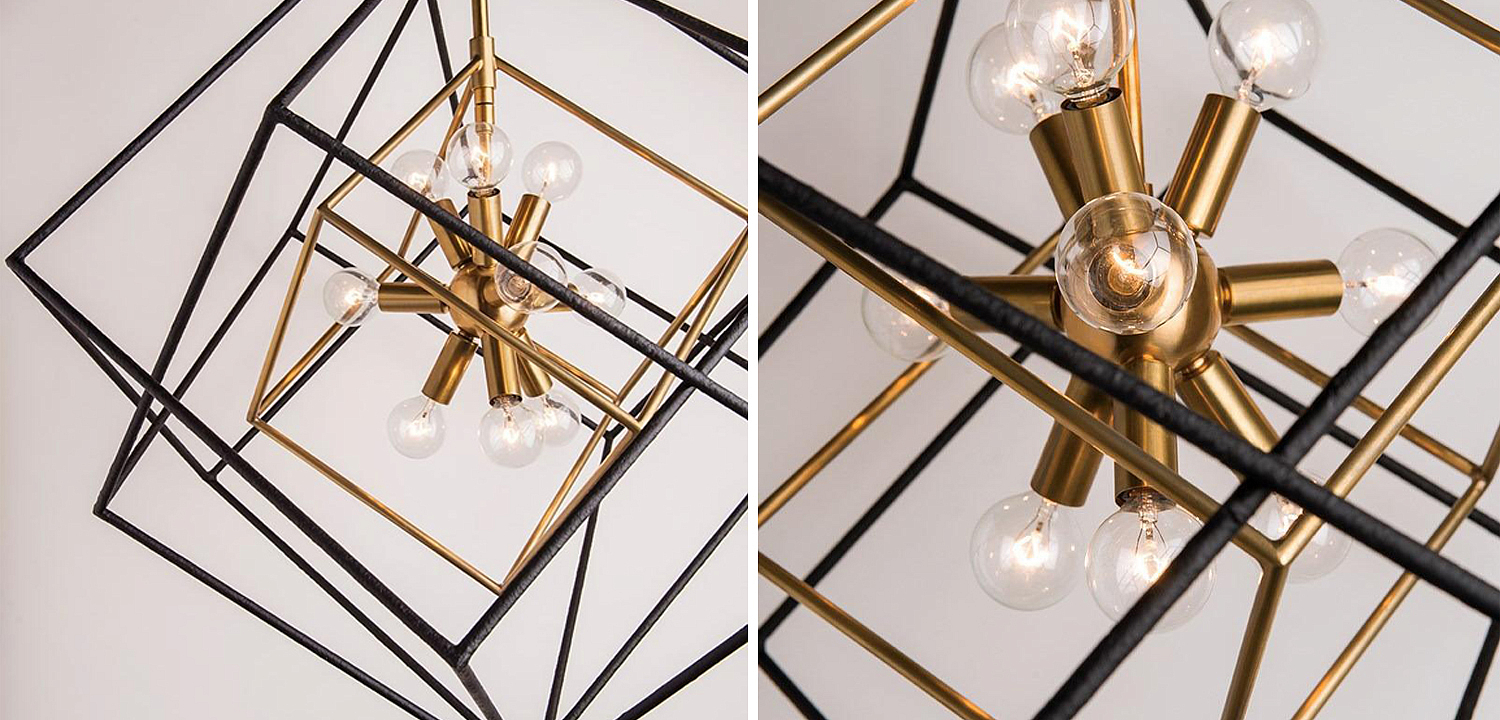 Люстра CUBIST Pendant Black and Gold 9 lamp Люстра CUBIST Pendant Black and Gold 9 lamp - Loft-Concept в Твери