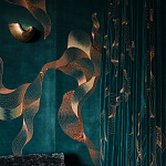 Обои с вышивкой ручной работы Plume Original colourway on velvet варинант исполнения - 1 | Loft Concept в Твери