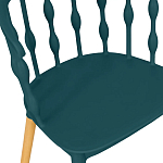 Пластиковый стул на ножках из массива бука Ferret Spiral Green варинант исполнения - 4 | Loft Concept в Твери