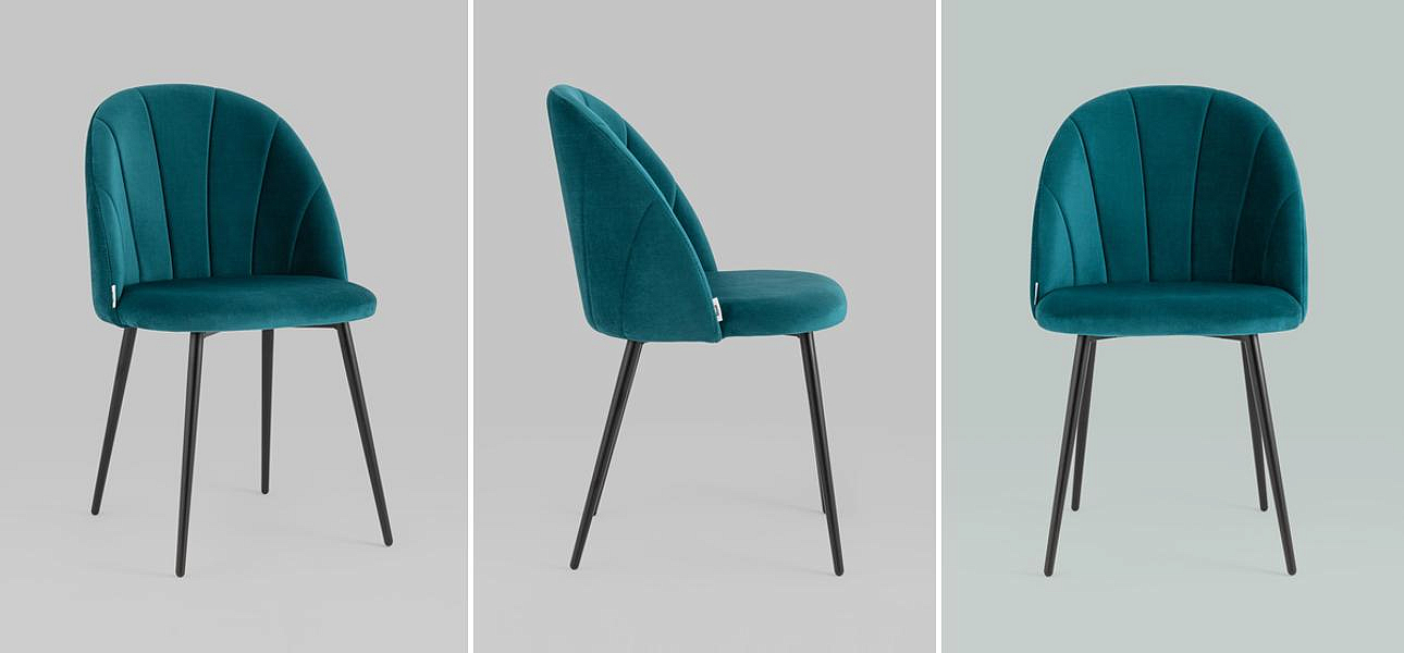 Стул Balsari S Chair Темно-Бирюзовый Велюр Стул Balsari S Chair Темно-Бирюзовый Велюр - Loft-Concept в Твери