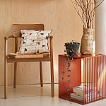 Оранжевый приставной стол из металла Lattice варинант исполнения - 8 | Loft Concept в Твери