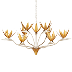 Люстра с плафонами в виде цветов Golden Bird of Paradise варинант исполнения - 3 | Loft Concept в Твери