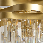 Люстра цвета матового золота с металлическими лентами и длинными прозрачными подвесками Gilded Waves варинант исполнения - 4 | Loft Concept в Твери