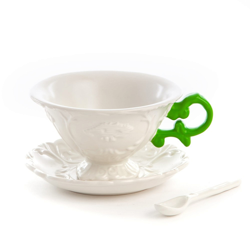 Чайная пара Seletti I-Tea Green Белый Зеленый Чайная пара Seletti I-Tea Green Белый Зеленый в Твери | Loft Concept