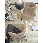 Кресло полукруглое мягкое с буклированной обивкой Armchair with Boucle Upholstery варинант исполнения - 8 | Loft Concept в Твери