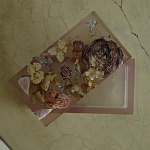 Шкатулка из эпоксидной смолы с цветами розовая Epoxy Resin Rectangular Box Pink варинант исполнения - 2 | Loft Concept в Твери