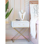 Приставной столик с выдвижным ящиком  White Table Carved Pattern варинант исполнения - 8 | Loft Concept в Твери