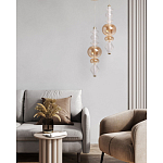 Подвесной светильник с вертикальной композицией из прозрачных и янтарных стеклянных шаров и ромбов Gabriel Scott Luna варинант исполнения - 11 | Loft Concept в Твери