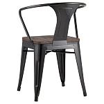 Черный глянцевый стул с сиденьем из натурального дерева TOLIX варинант исполнения - 5 | Loft Concept в Твери