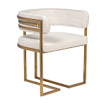 Стул букле бежевый с каркасом цвета матовое золото Tactility варинант исполнения - 2 | Loft Concept в Твери