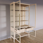 Витрина Primo со стеклянными фасадами и 2 ящиками Светлый дуб варинант исполнения - 3 | Loft Concept в Твери