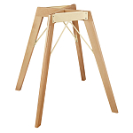 Стол обеденный с серой овальной столешницей из керамики на четырех деревянных ножках Gray Ceramics варинант исполнения - 7 | Loft Concept в Твери