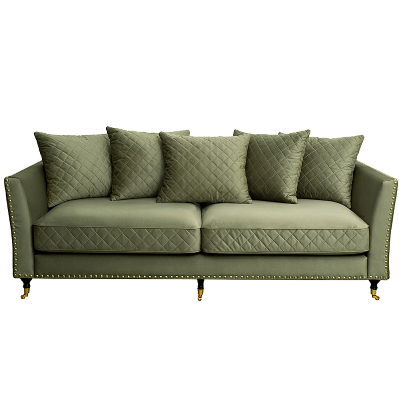 Диван Giorgio Sofa трехместный велюровый Оливковый Темно-синий Диван Giorgio Sofa трехместный велюровый Оливковый Темно-синий в Твери | Loft Concept