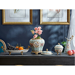 Блюдо овальное из голубого фарфора с ручками в виде бабочек и цветочным рисунком Blue Garden варинант исполнения - 4 | Loft Concept в Твери