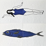 Плитка с узором Рыба пловчиха варинант исполнения - 1 | Loft Concept в Твери