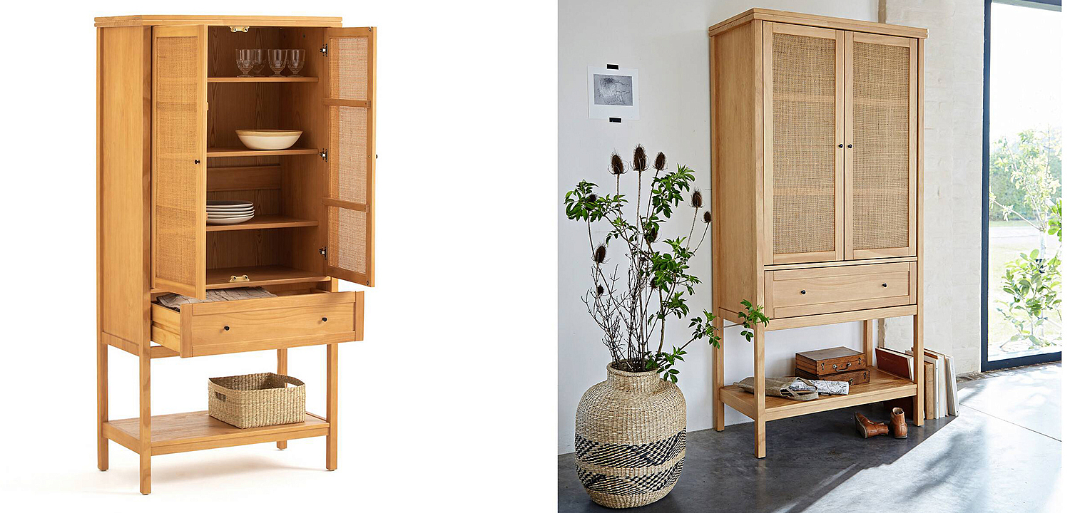 Шкаф Niels Wicker Cupboard 2 Doors Шкаф Niels Wicker Cupboard 2 Doors - Loft-Concept в Твери