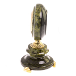 Часы настольные бронзовые из натуральных камней Мрамор и Змеевик Stone Clock варинант исполнения - 15 | Loft Concept в Твери