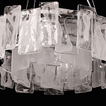 Люстра круглая с подвесными прямоугольными пластинами из стекла Glacier Panels варинант исполнения - 7 | Loft Concept в Твери