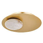 Бра с овальным основанием золотого цвета  и плафоном из алебастра Shaw Lighting варинант исполнения - 1 | Loft Concept в Твери