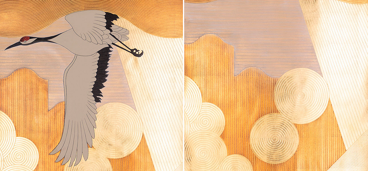 Обои ручная роспись Namban Colourway SC-244 on Deep Rich Gold gilded paper Обои ручная роспись Namban Colourway SC-244 on Deep Rich Gold gilded paper - Loft-Concept в Твери