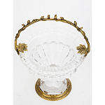 Чаша из прозрачного стекла на ножке с бронзовой ручкой в виде ветки Eden Garden варинант исполнения - 3 | Loft Concept в Твери