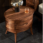 Прикроватный столик из дерева с 2-мя ящиками Moon Walnut Furniture варинант исполнения - 3 | Loft Concept в Твери