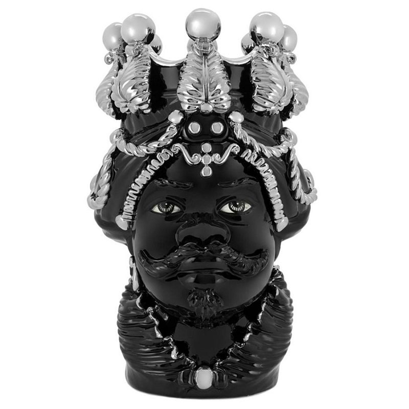 Ваза Vase Moro Man Ltd Platinum Черный Серебряный Ваза Vase Moro Man Ltd Platinum Черный Серебряный в Твери | Loft Concept