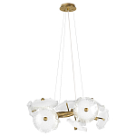 Люстра подвесная круглая с ветвистыми бронзовыми элементами и стеклянными рифлеными дисками Textured Glass Chandelier варинант исполнения - 1 | Loft Concept в Твери