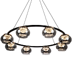 Люстра с круглыми плафонами из дымчато-серого стекла IONA Grey Glass Chandelier 8 варинант исполнения - 1 | Loft Concept в Твери