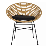 Стул круглый с ротанговым плетением Round Wicker Stool варинант исполнения - 2 | Loft Concept в Твери