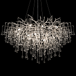 Люстра подвесная с прозрачными стеклянными подвесками в форме капель Диаметр 100 см Droplet Chandelier варинант исполнения - 19 | Loft Concept в Твери