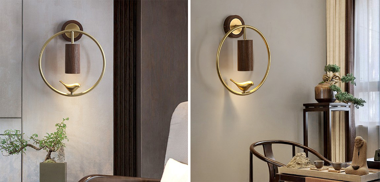 Бра деревянное с птичкой Manu Wall Lamp - Loft-Concept в Твери