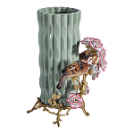 Ваза с птицами и цветами из фарфора с бронзовыми элементами Garden of Eden варинант исполнения - 4 | Loft Concept в Твери