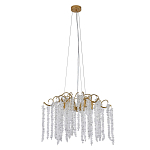 Люстра подвесная с изогнутыми золотистыми элементами и хрустальными подвесками FAIRYTREE Light варинант исполнения - 1 | Loft Concept в Твери