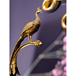 Чаша из прозрачного стекла на бронзовой подставке в виде павлина с рельефным хвостом Eden Garden варинант исполнения - 4 | Loft Concept в Твери