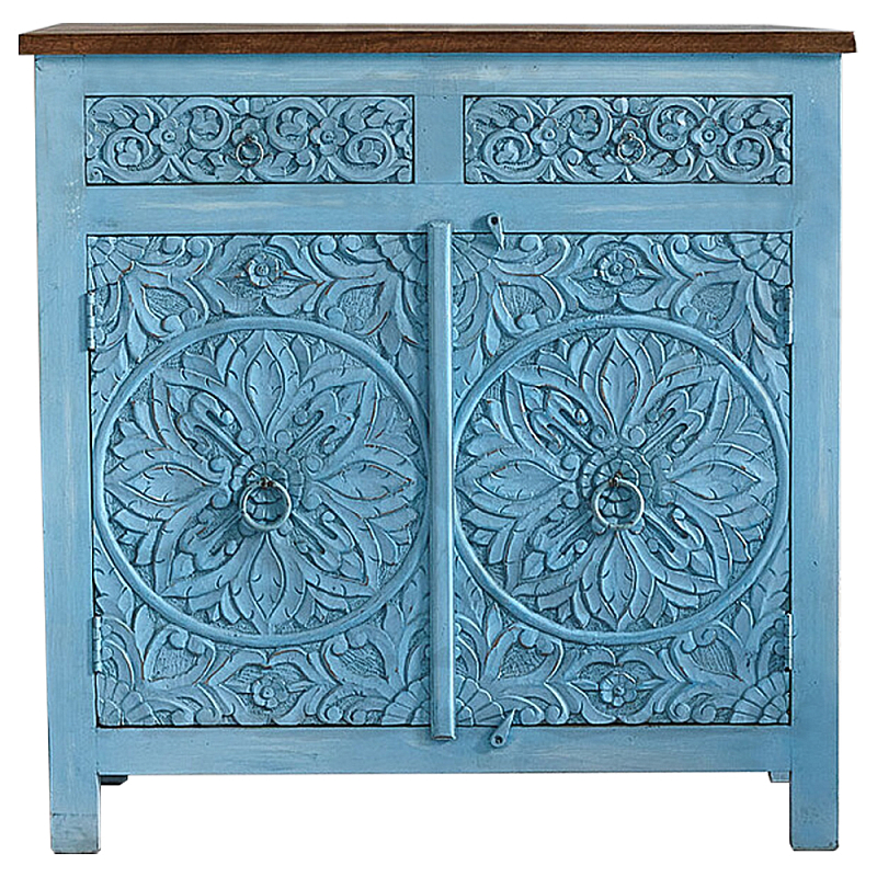 Деревянный резной буфет из массива манго Blue Grey Mango Collection Cupboard Древесина Голубой Деревянный резной буфет из массива манго Blue Grey Mango Collection Cupboard Древесина Голубой в Твери | Loft Concept