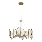 Люстра круглая с полукруглыми плафонами из искусственного алебастра в бронзовой оправе Marbella варинант исполнения - 5 | Loft Concept в Твери