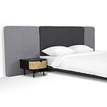 Кровать с большим мягким изголовьем Unity Dark Grey Bed варинант исполнения - 4 | Loft Concept в Твери
