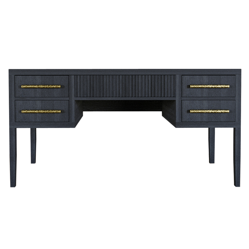 Большой Рабочий стол Primo с 5 выдвижными ящиками Черный дуб Черный в Твери | Loft Concept 