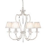 Люстра цвета никель с 6-ю лампами и стеклянными подвесками Elstead Lighting варинант исполнения - 3 | Loft Concept в Твери