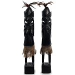 Комплект из 2-х деревянных статуэток Asmat Wooden Statuettes Black варинант исполнения - 1 | Loft Concept в Твери