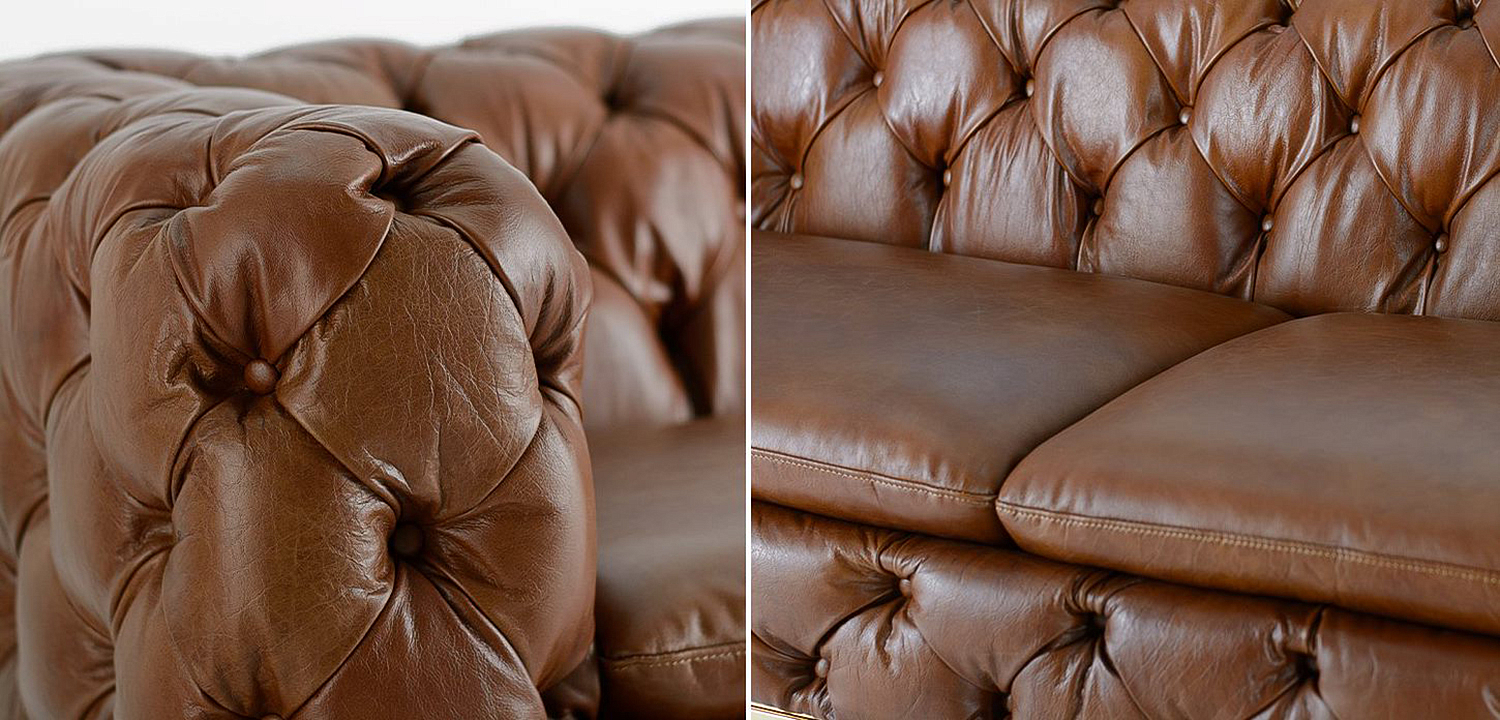 Диван Dorsten Sofa brown leather Диван Dorsten Sofa brown leather - Loft-Concept в Твери