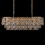 Люстра овальная каскадная с подвесками в форме колец Galaxy of Light варинант исполнения - 1 | Loft Concept в Твери