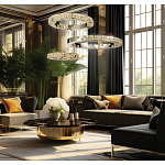 Люстра из 3-х колец с мозаичным хрустальным оформлением Sparks of Crystal варинант исполнения - 2 | Loft Concept в Твери