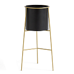 Кашпо из металла и латуни Elegance Elevated Planters черное варинант исполнения - 1 | Loft Concept в Твери