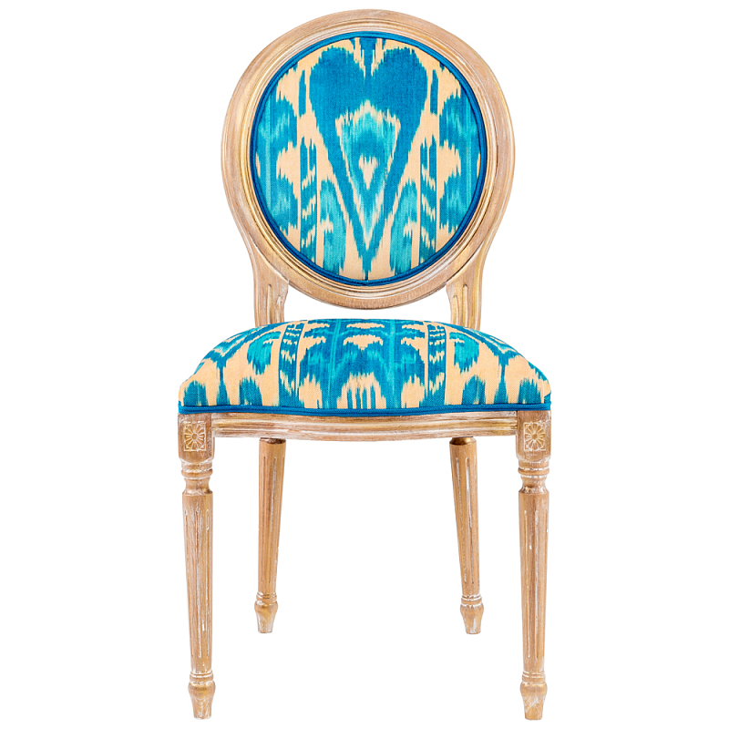 Стул из натурального бука с бирюзово-желтым узором Ikat Pattern бирюзовый Светлый дуб Бирюзовый Желтый Стул из натурального бука с бирюзово-желтым узором Ikat Pattern бирюзовый Светлый дуб Бирюзовый Желтый в Твери | Loft Concept