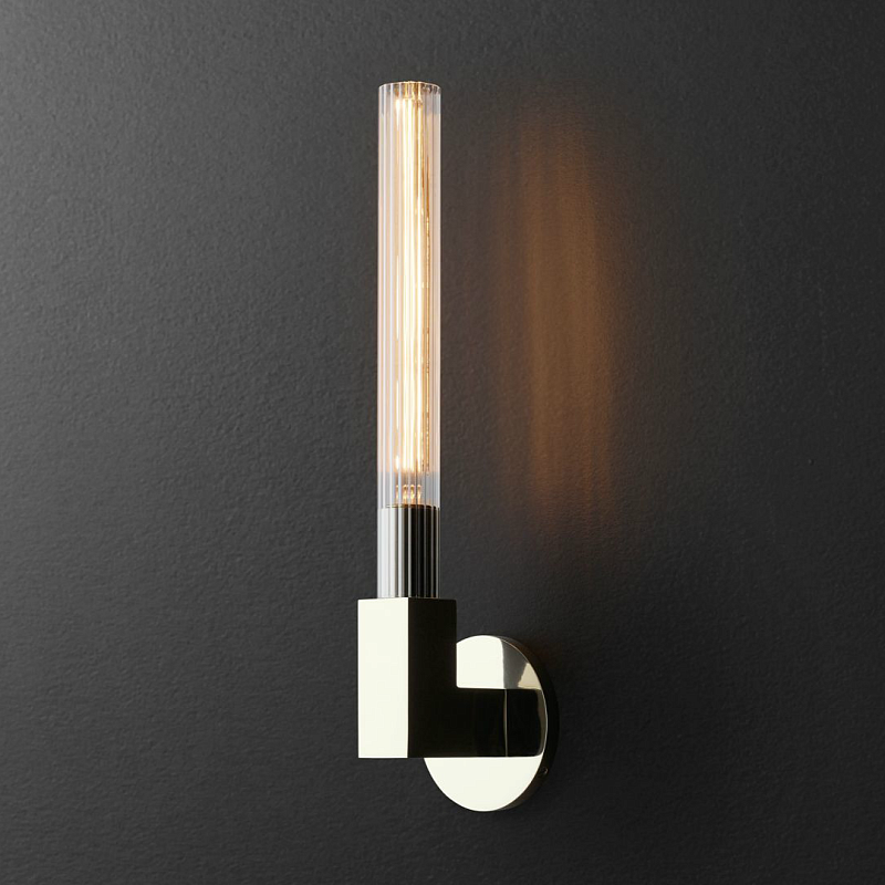 Бра RH CANNELLE wall lamp SINGLE Sconces Chrome Хром Прозрачное Стекло Бра RH CANNELLE wall lamp SINGLE Sconces Chrome Хром Прозрачное Стекло в Твери | Loft Concept